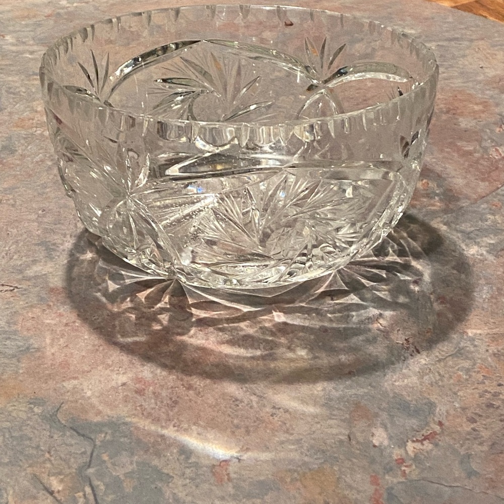 White Cut Glass Serveware Bowl